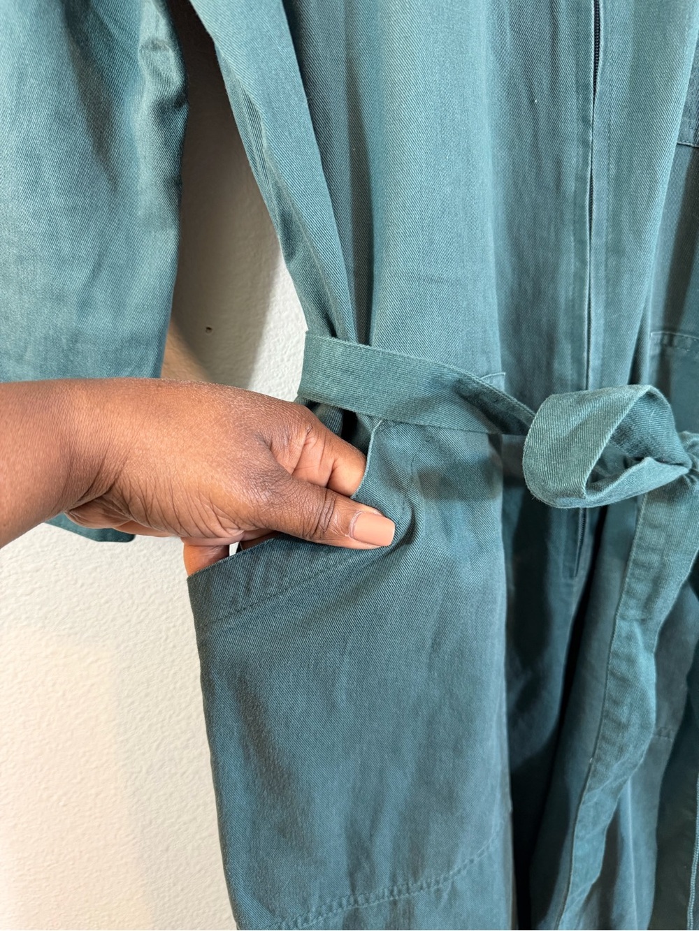 Dagg & Stacey Finch Boiler Jumpsuit Size 12 Green Belted Gorpcore Utility Casual - Picture 4 of 12